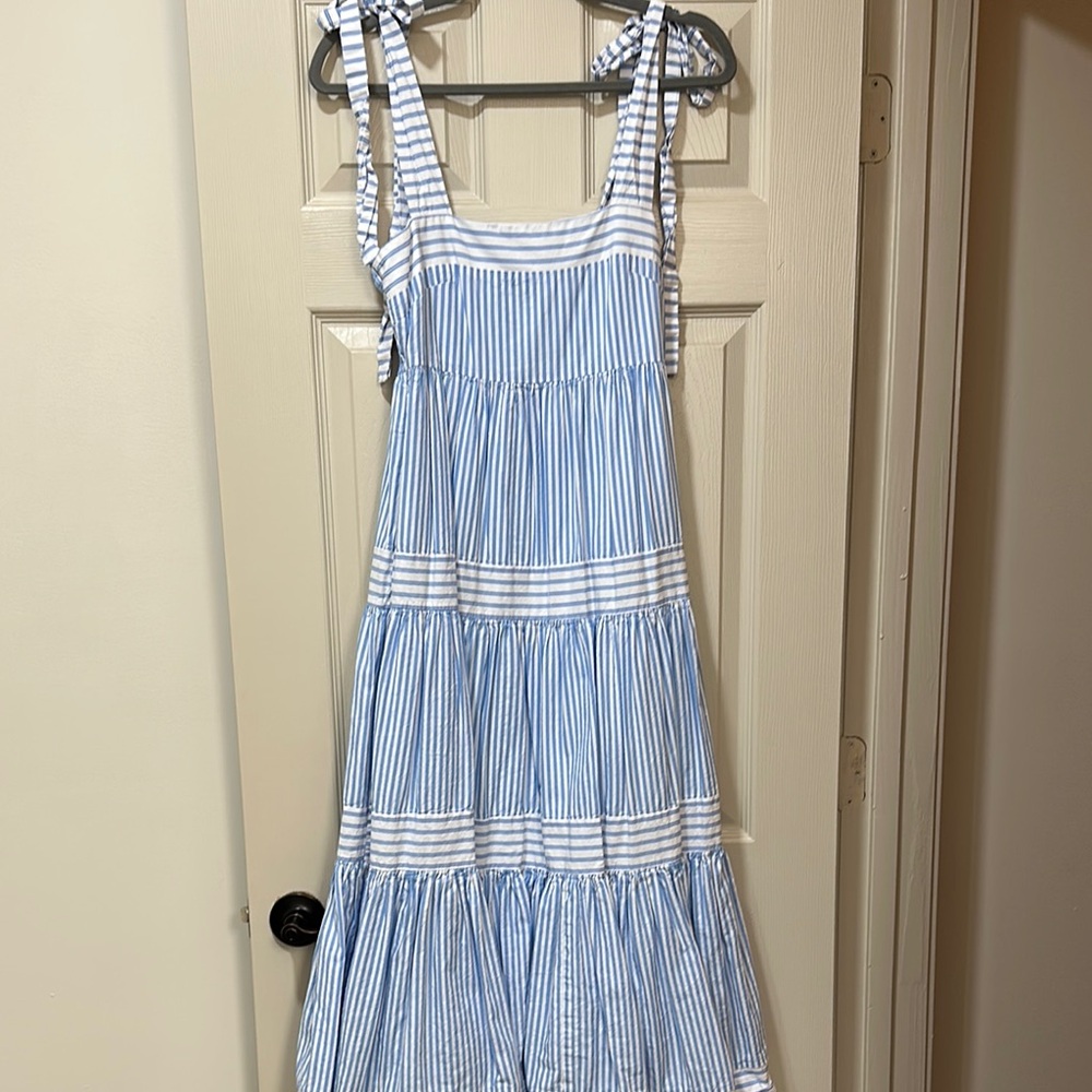 Blue and White Striped Sundress